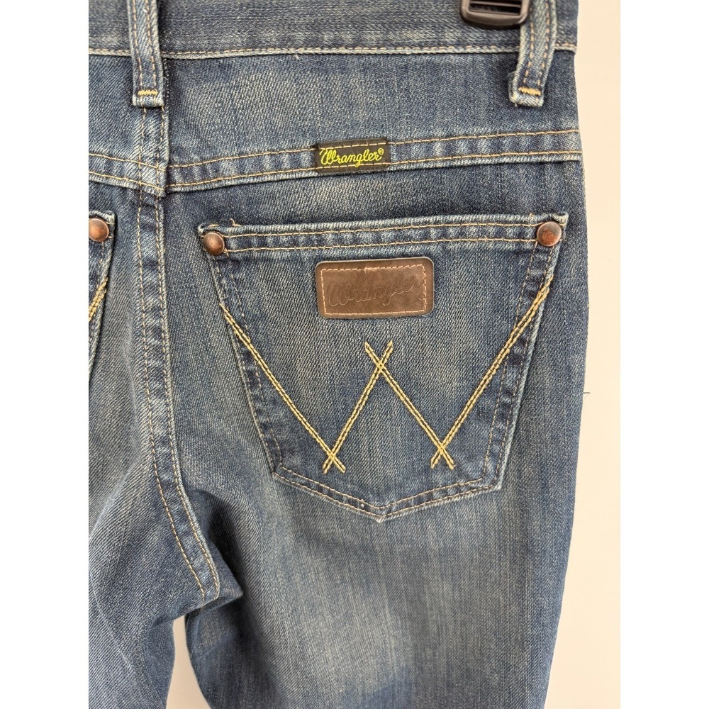 Wrangler Retro Relaxed Boot Denim Jeans Slim Medium Wash Youth Boys 14 28x29 - Picture 7 of 8